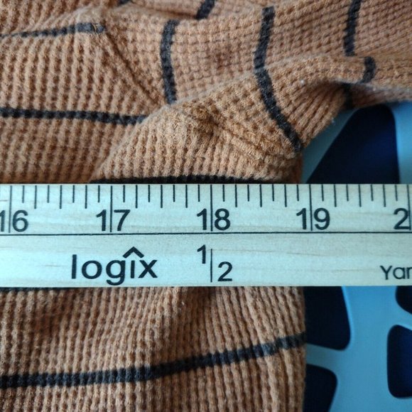 Carbon Orange Henley Men's XXL Long Sleeve Button Serpent Print - Picture 6 of 7